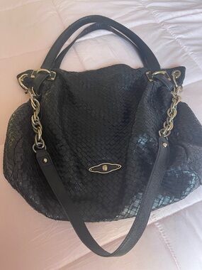 Black Woven Tote Bag